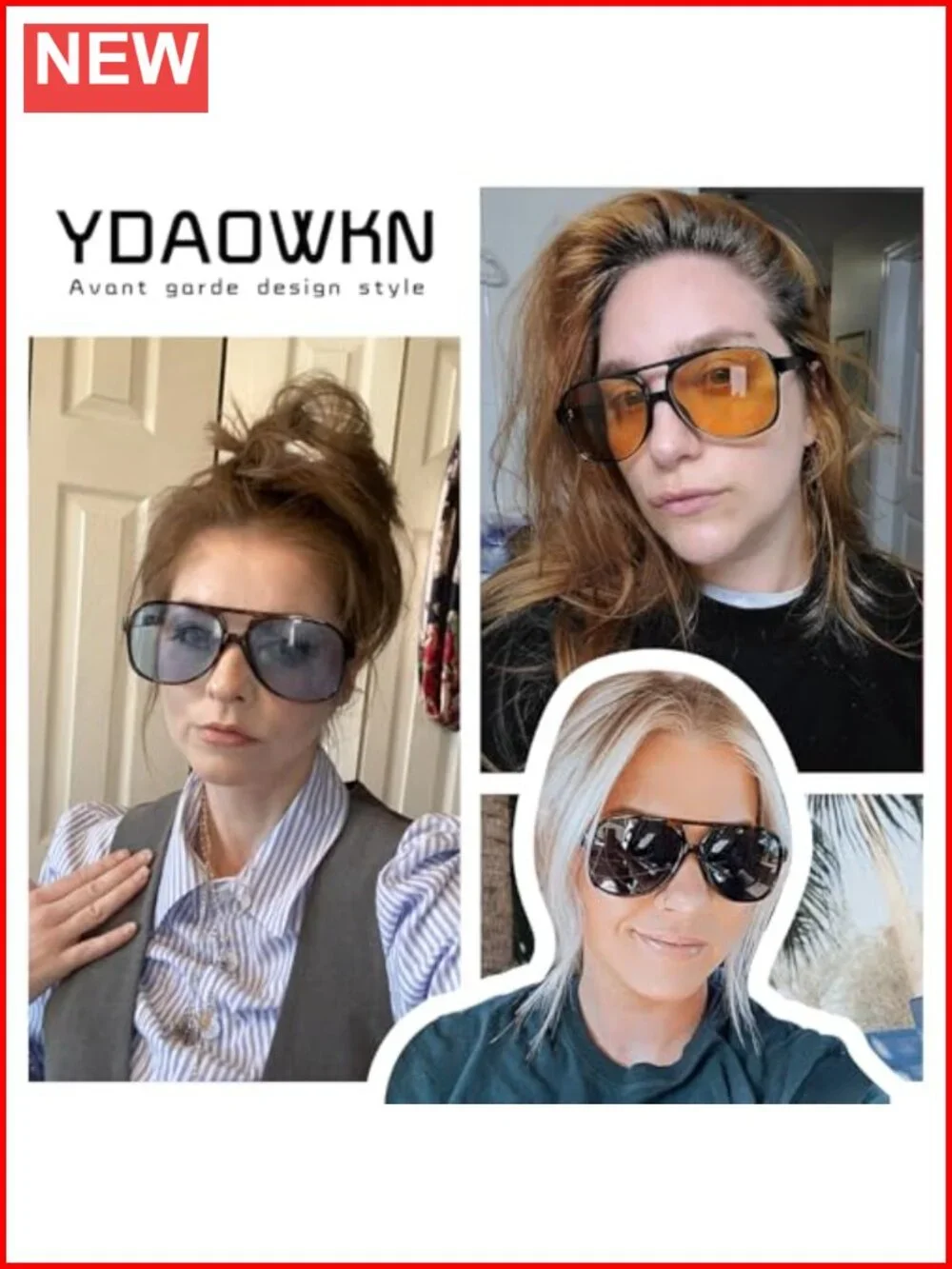 Large Classic 70s Aviator Sunglasses for Women Men UV400